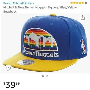 Mitchell & Ness Denver Nuggets Big Logo Blue/Yellow Snapback